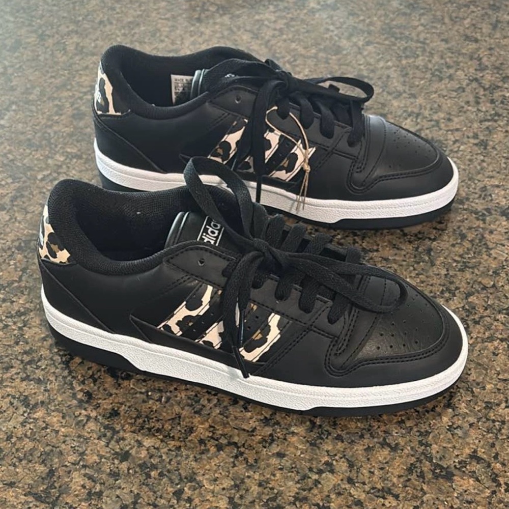 Adidas Black Sneakers with Gold Accents